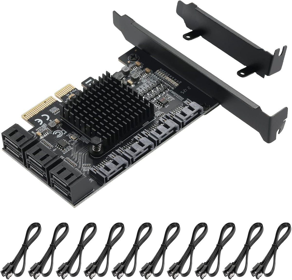 4X PCIE SATA Card 16 Ports with 16 SATA Cables Q862