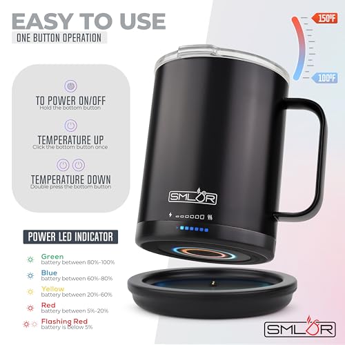 14 oz Self-Heating Battery Powered Mug J351