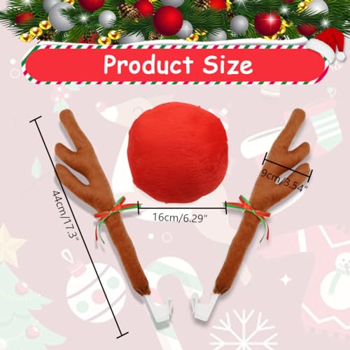 Reindeer Antlers & Nose Christmas Car Decorations T1430
