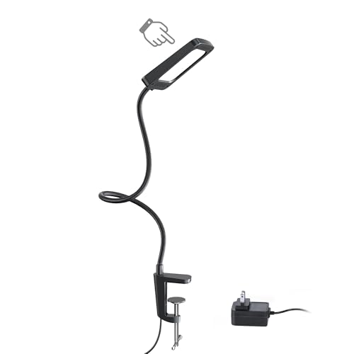 LED Desk Lamp with Clamp, 3-Level Dimmable, Flexible Gooseneck P314