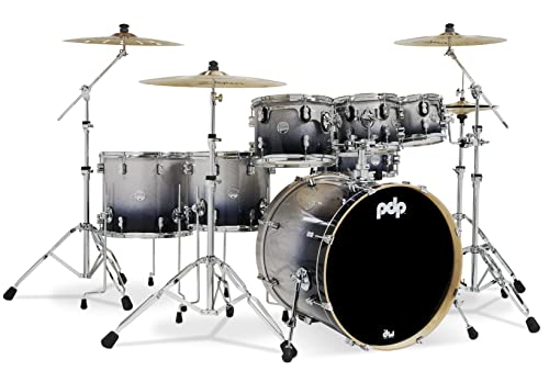 7-Piece Maple Shell Pack with Chrome Hardware Silver to Black Fade M69747