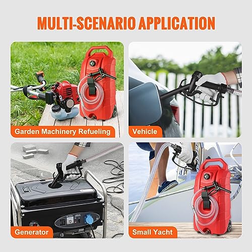 16 Gallon Portable Fuel Storage Tank with Nozzle Rubber Wheels E168