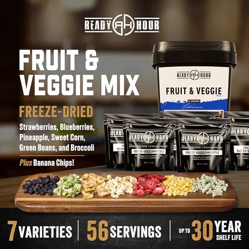 Non-Perishable Freeze-Dried Fruit & Veggie Mix, 56 Servings Q512
