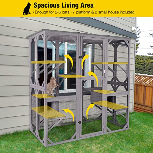 Large Cat Enclosure with Tarp Roof 70" E373169