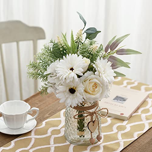 Artificial Flowers with Vase, Faux Silk Flowers Arrangement R134581