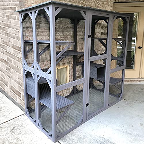 Large Cat Enclosure with Tarp Roof 70" E373169
