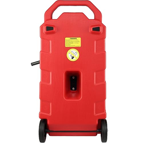 16 Gallon Portable Fuel Storage Tank with Nozzle Rubber Wheels E168