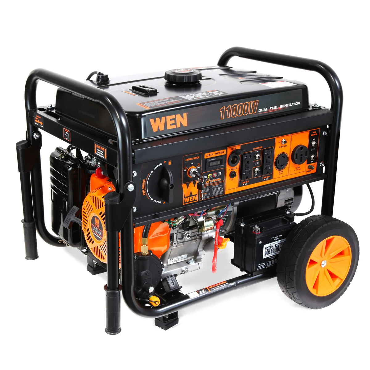 11000-Watt 120-Volt 240-Volt Dual Fuel Electric Start Portable Generator with Wheel Kit and CO Shutdown Sensor O8461