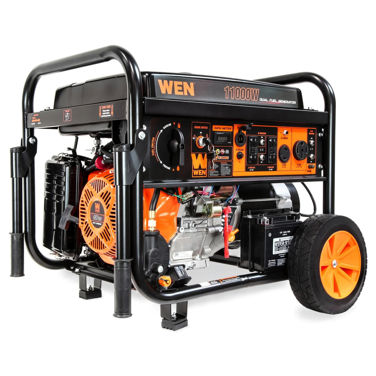 11000-Watt 120-Volt 240-Volt Dual Fuel Electric Start Portable Generator with Wheel Kit and CO Shutdown Sensor O8461
