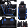 Black+Blue PU Leather Car Seat Covers Set P6665