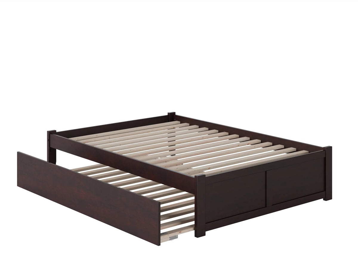Full Platform Bed with Trundle Bed in Espresso J86961