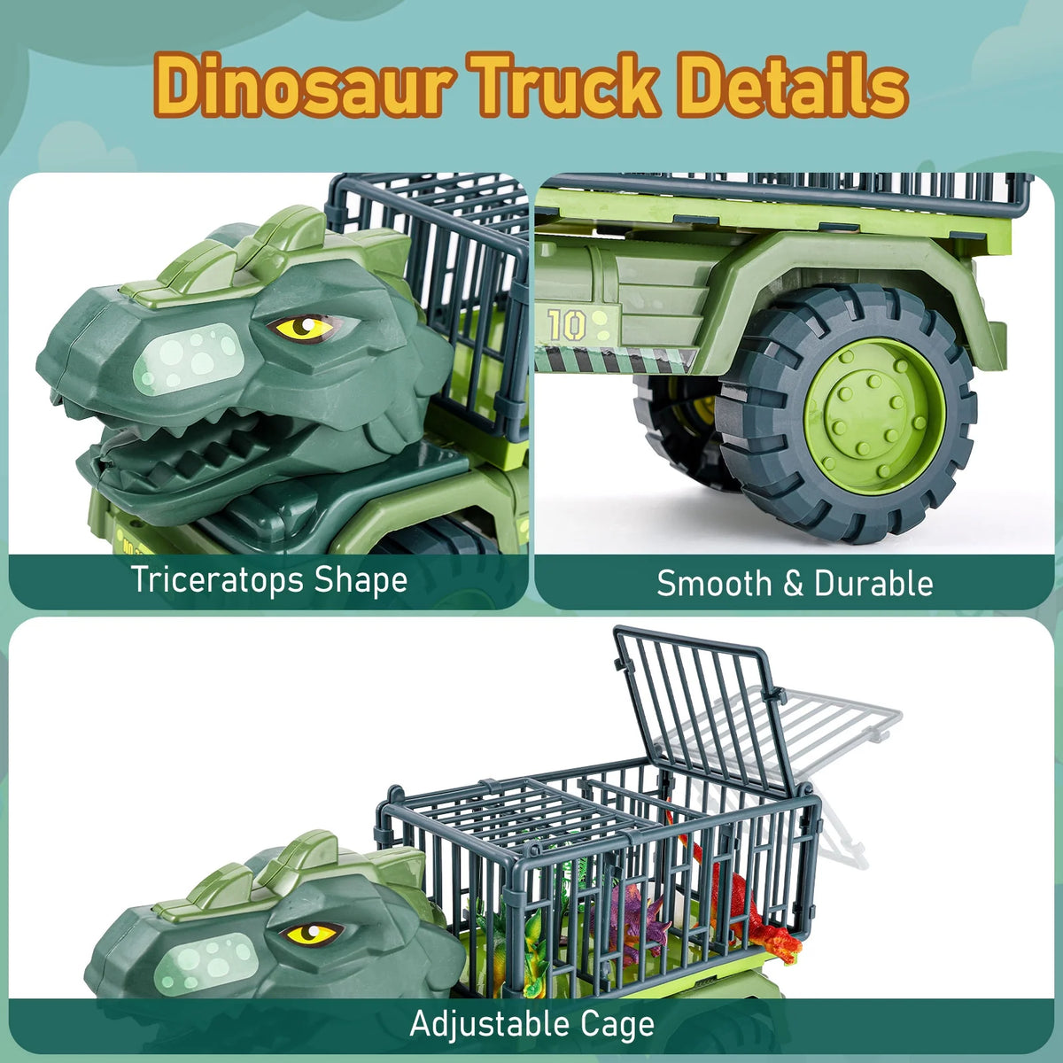 Dinosaur Transport Car Carrier Truck with 3 Dinosaur Toys R573498