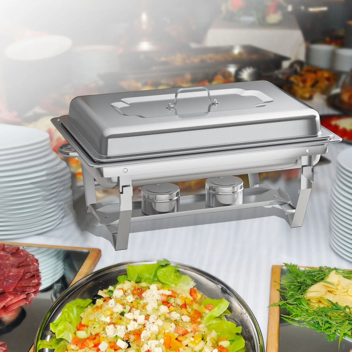 2 Pack 8QT Stainless Steel Chafing Dish Buffet Set R667943