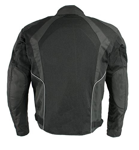 Black Armored Mesh Motorcycle Jacket U771