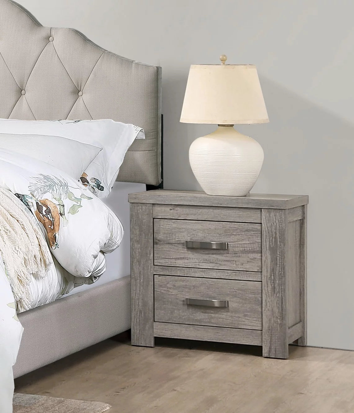 Beige Polyfiber 4pc Bedroom Set V56904