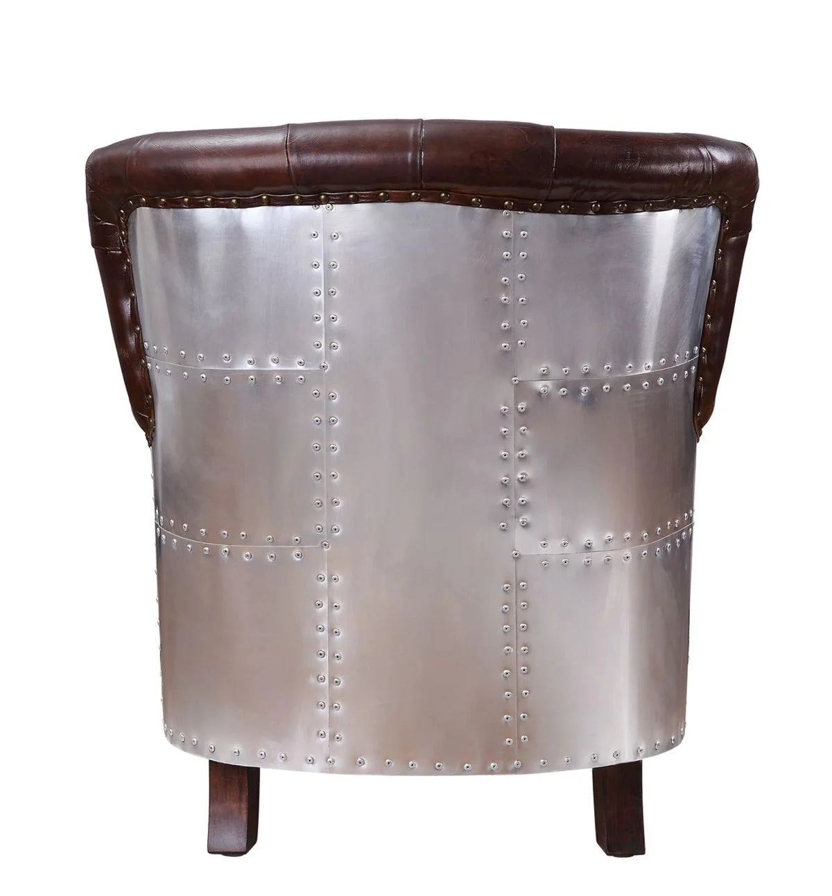 Vintage Brown & Aluminum Accent Chair I755324