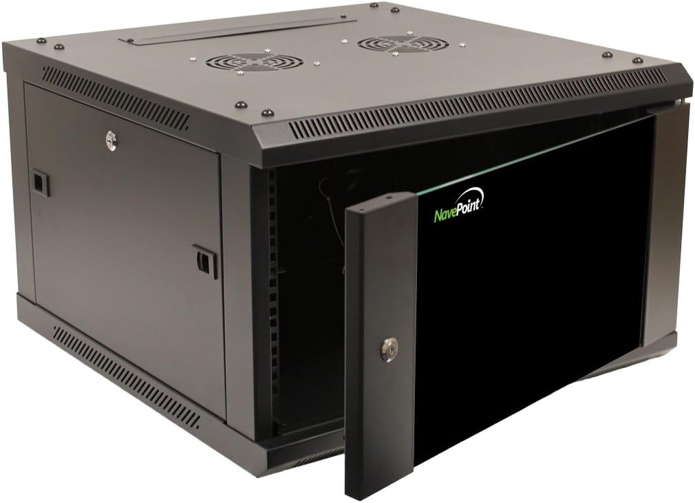 6U Wall Mount Network Server Cabinet Rack Enclosure Glass Door Lock V508251