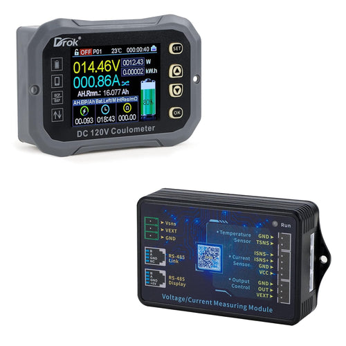 0-120V 100A DC Voltmeter Coulometer Battery Monitor, Pack of 2 B857584