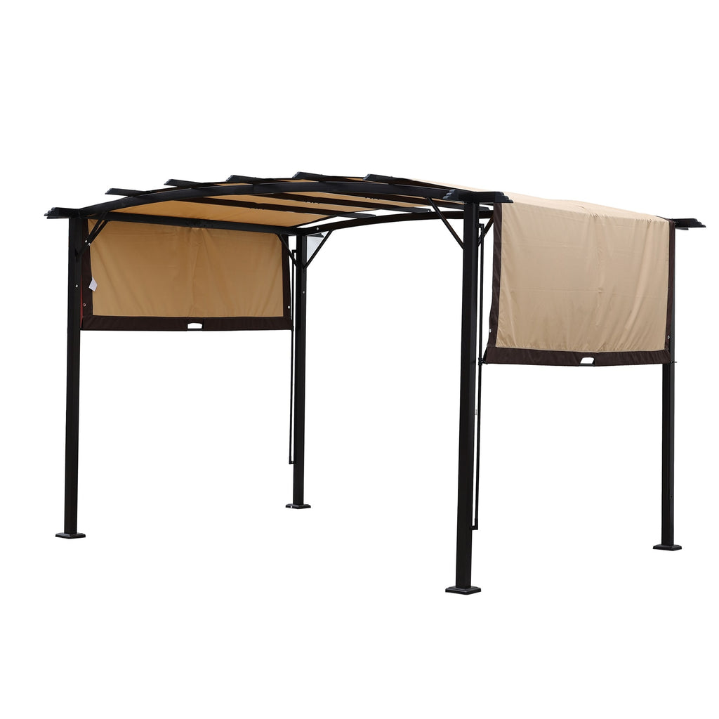 12 x 9 Ft Outdoor Patio Gazebo with Retractable Shade Canopy, Steel Frame F894