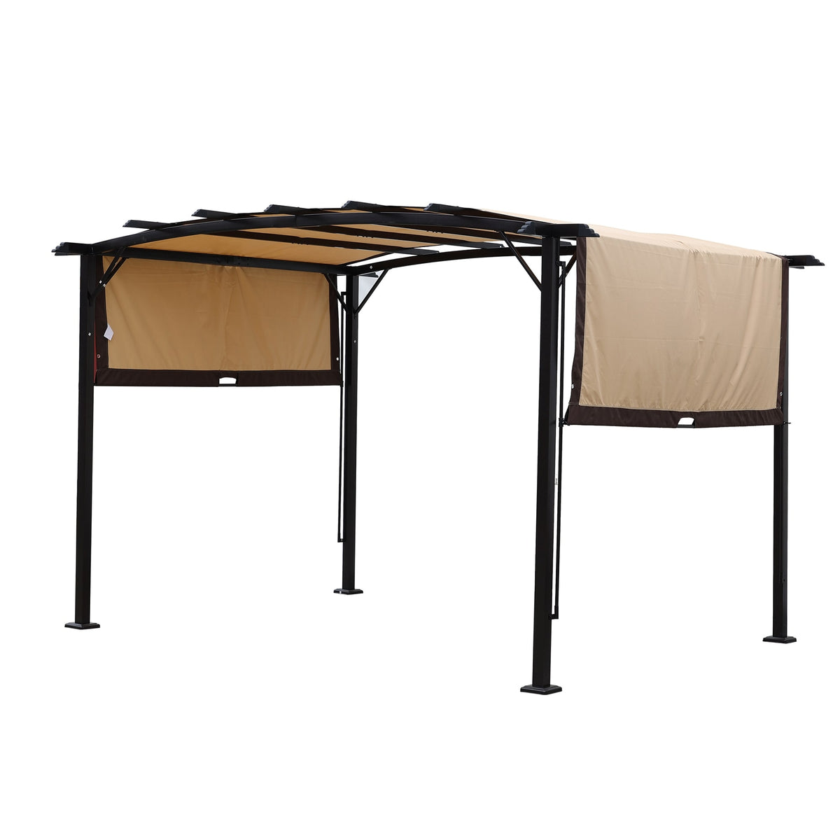 12 x 9 Ft Outdoor Patio Gazebo with Retractable Shade Canopy, Steel Frame F894