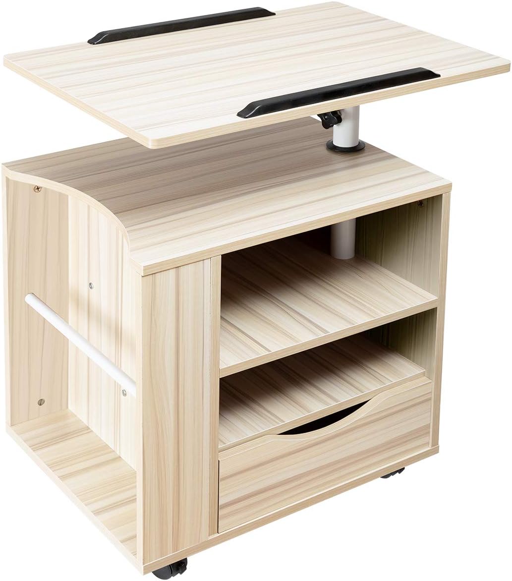Beige Wooden Nightstand with Drawers J178858