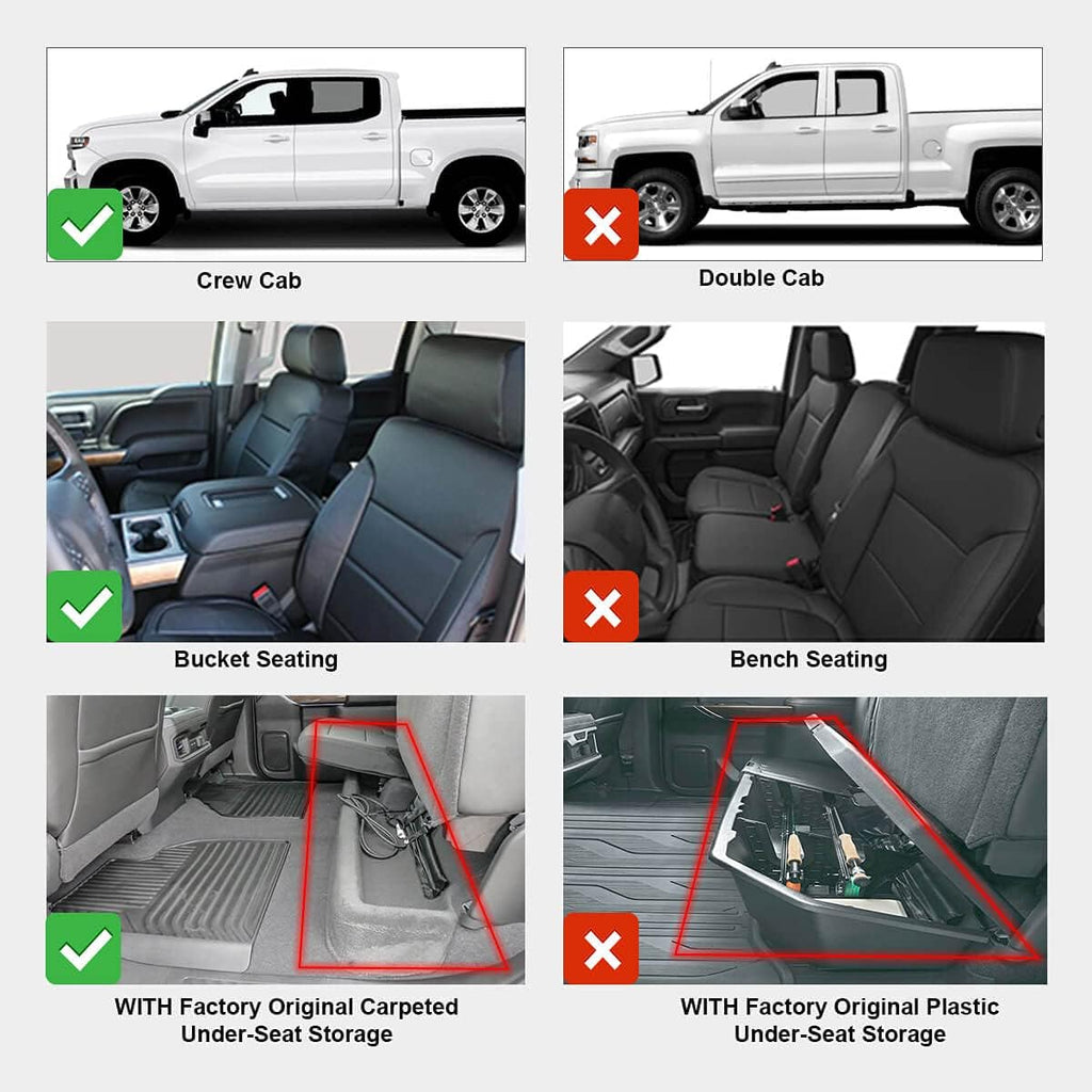 Custom Fit Floor Mats for Chevrolet Silverado and GMC Sierra Crew Cab W387469