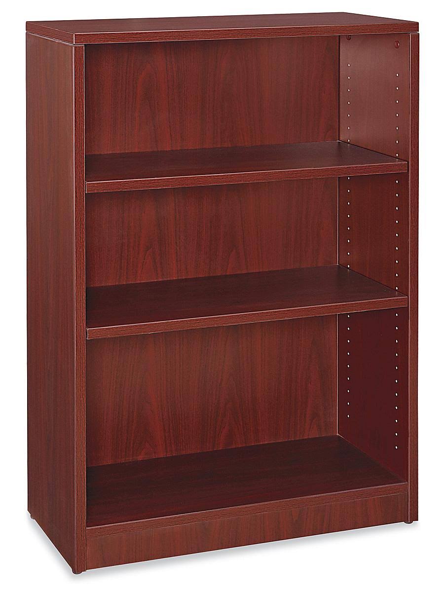 Mahogany 3-Shelf Laminate Bookcase F14189