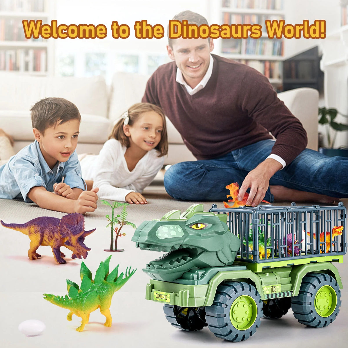 Dinosaur Transport Car Carrier Truck with 3 Dinosaur Toys R573498