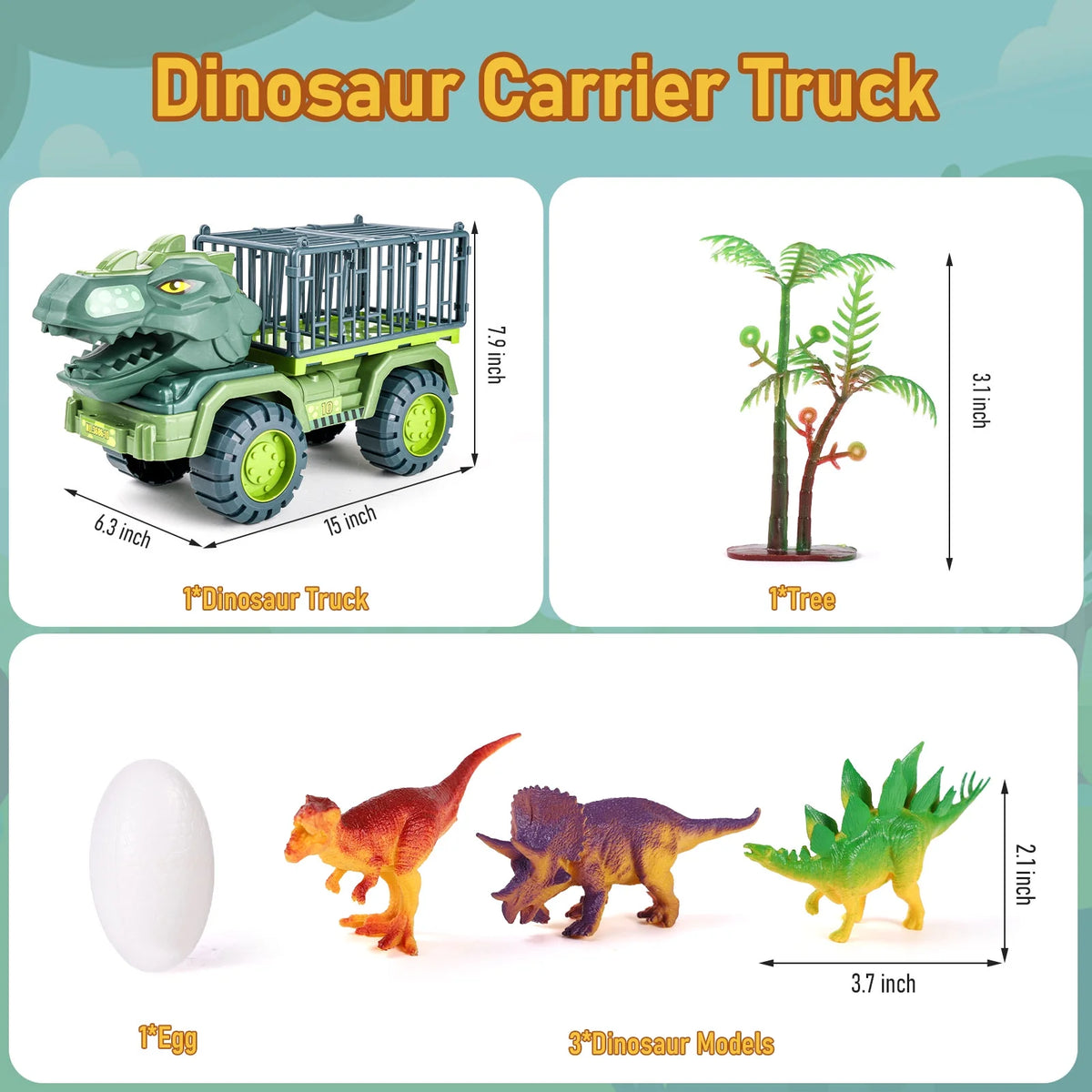 Dinosaur Transport Car Carrier Truck with 3 Dinosaur Toys R573498