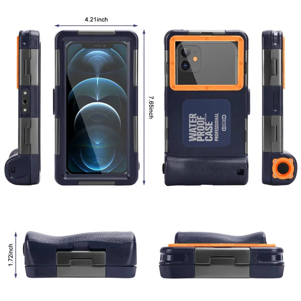 Waterproof Protective Case for Phones Up to 6.9 Inch with Lanyard V106