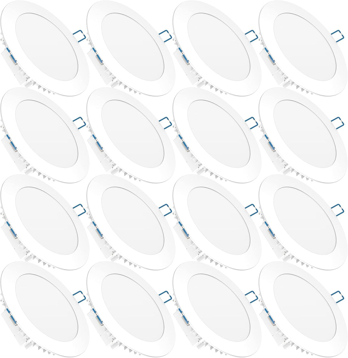 16 Pack 6 Inch Ultra Thin LED Recessed Ceiling Lights, 3000K Warm White, 14W, Dimmable A4388