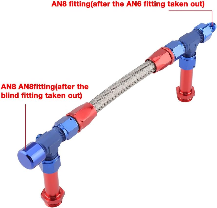 4150 Braided Dual Feed Fuel Line Kit with AN6 Adapter Aluminum Pack of 2 K73970