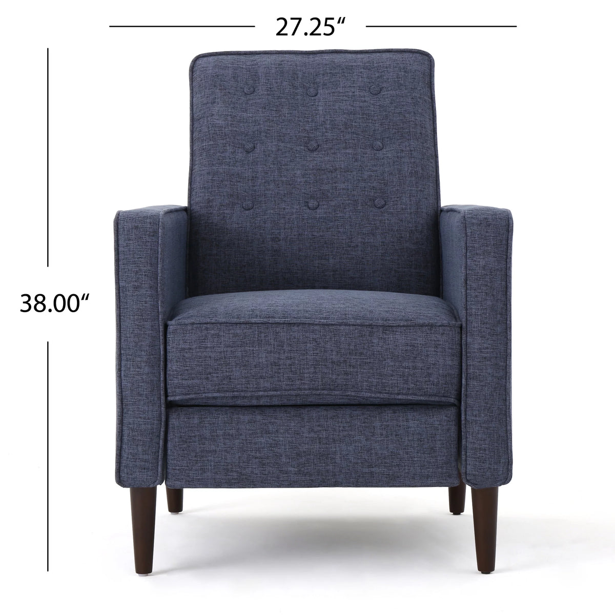 Dark Blue Fabric Recliner Set of 2 F206706