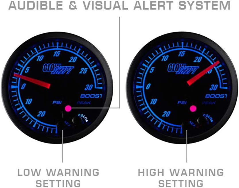 Black Dial Tinted Lens 2-1/16 52mm Boost Vacuum Gauge Kit E6535