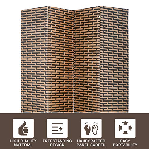 4 Panel Folding Wooden Room Divider M2533