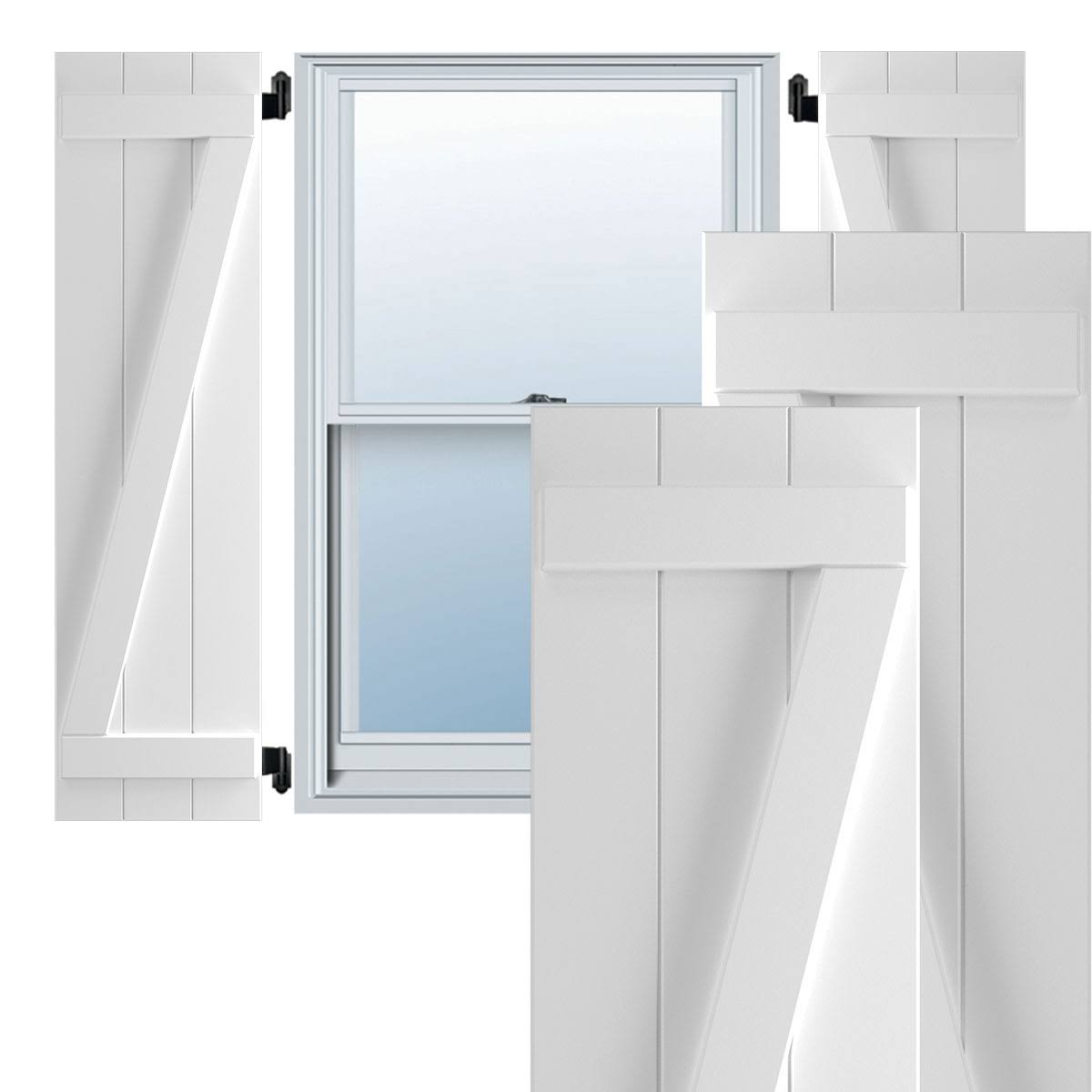 16-1/8x22 x 31x22 PVC Board and Batten Shutters with Z-Bar, Unfinished G45437