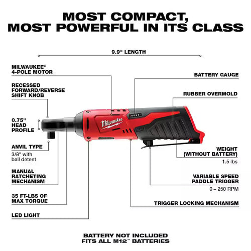 12V Lithium-Ion Cordless 3/8 in. Ratchet M128