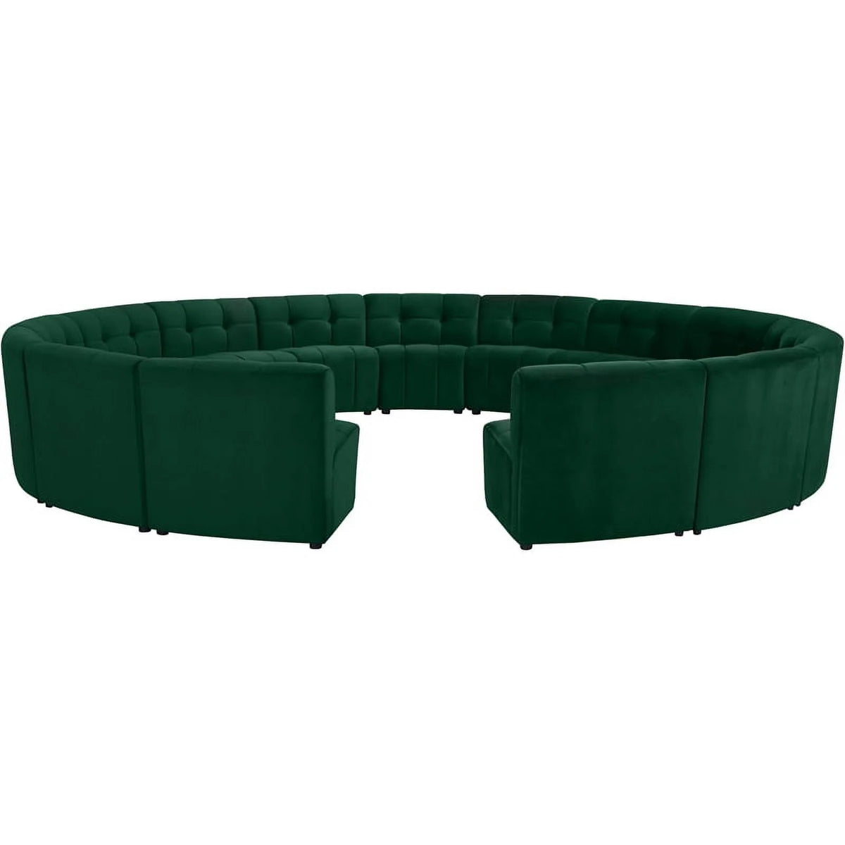 Green Velvet Tufted Modular 15 Piece Sectional Sofa D70663