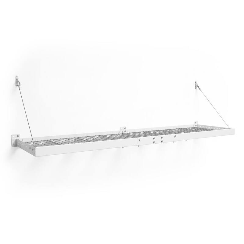 24 in. x 96 in. Steel Garage Wall Shelving in White F9541