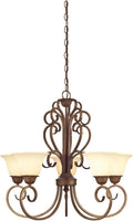Five-Light Interior Chandelier, Ebony Gold Finish with Burnt Scavo Glass Z293676