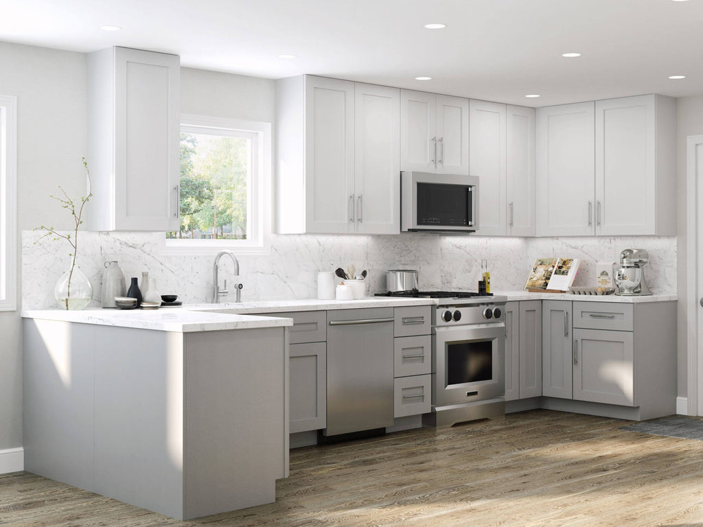 Vesper White Shaker Assembled Plywood Utility Pantry Kitchen Cabinet T769388