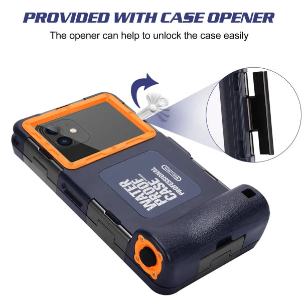Waterproof Protective Case for Phones Up to 6.9 Inch with Lanyard V106