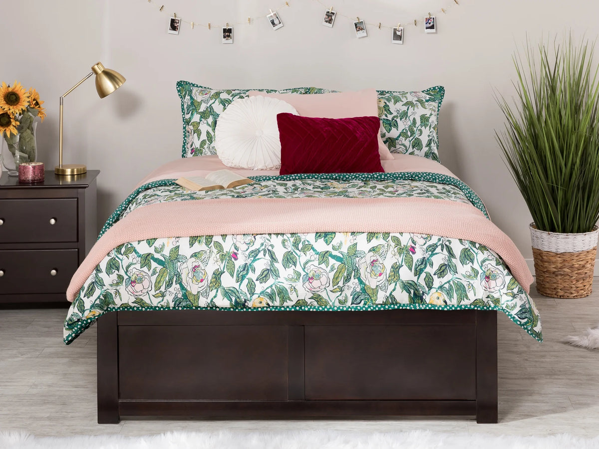 Full Platform Bed with Trundle Bed in Espresso J86961