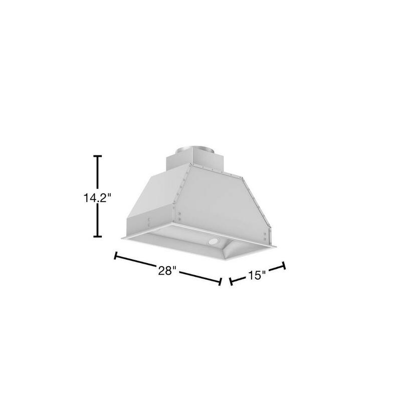 28 in. 700 CFM Ducted Range Hood Insert with Remote Blower in Stainless Steel R62945
