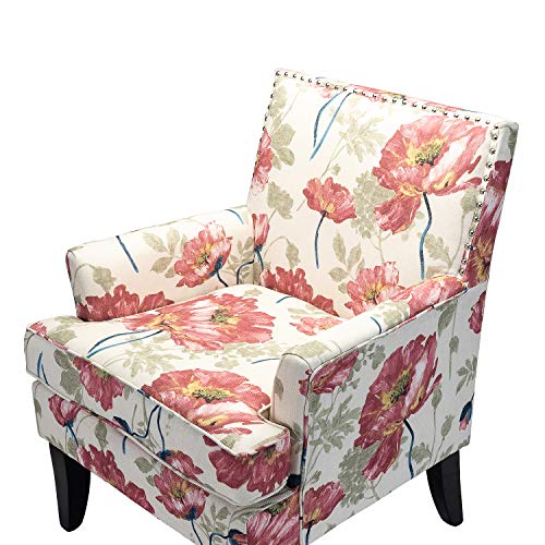 Modern Accent Chair with Arms and Wooden Legs O7763