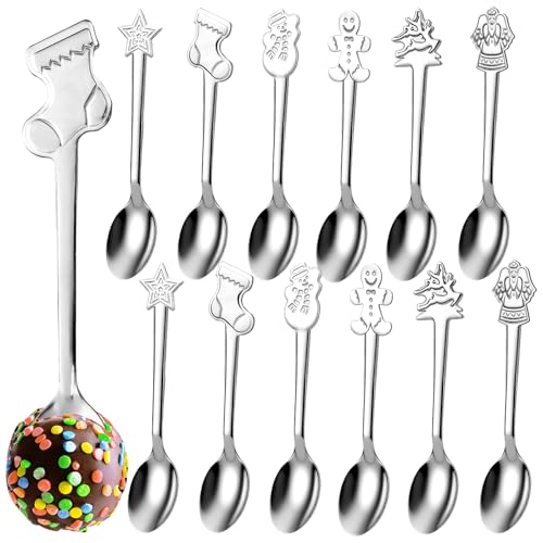 24 Pcs Stainless Steel Christmas Stirring Spoons A22627