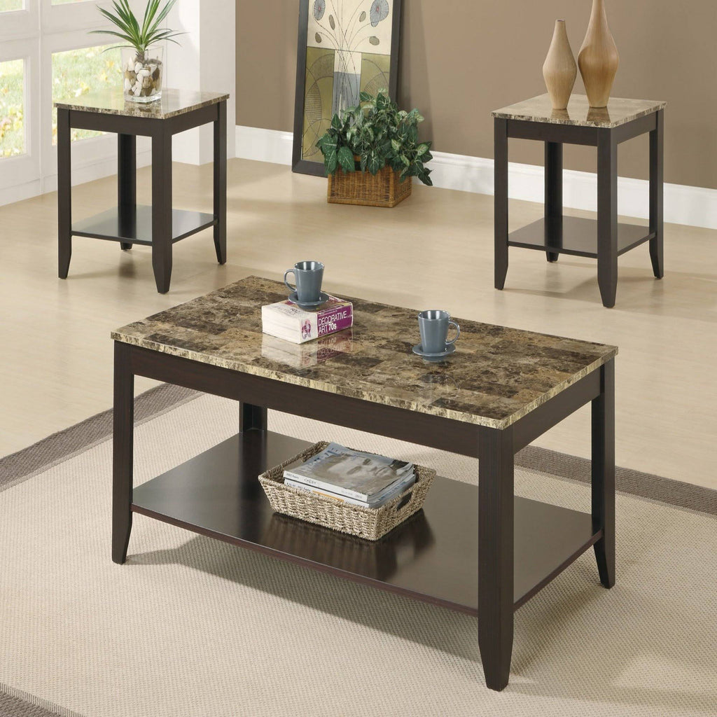 Marble Look Top Table Set 3pcs I2810