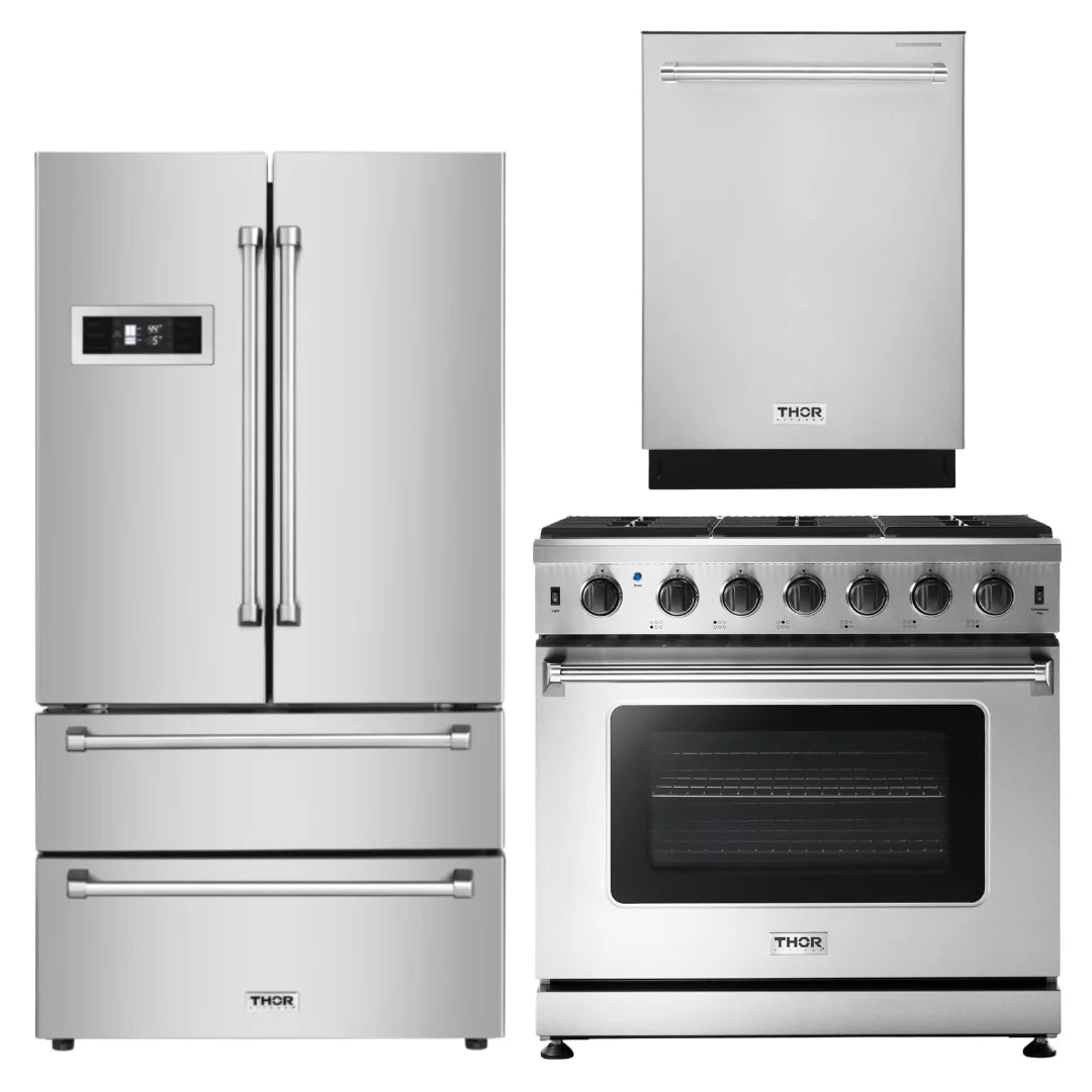 36 Liquid Propane Range, Refrigerator, Dishwasher V3032