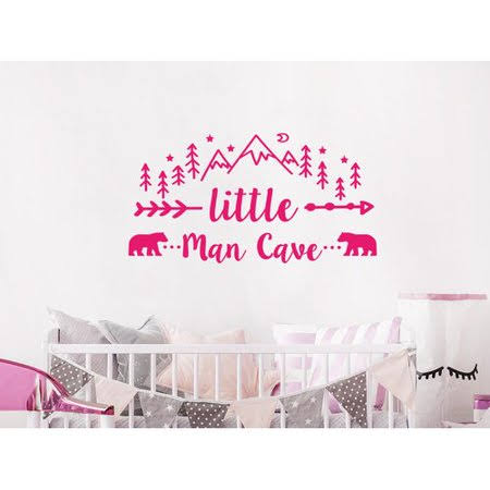 Little Man Cave Quote Woodland Nursery Wall Decal E85512