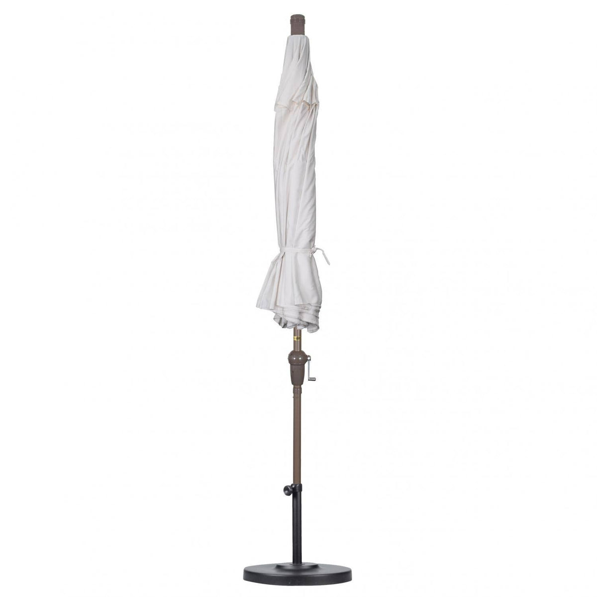White 9 ft. Olefin Market Umbrella with Auto Tilt J22242